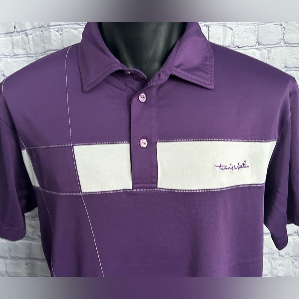 TRAVIS MATHEW mens size large purple golf polo